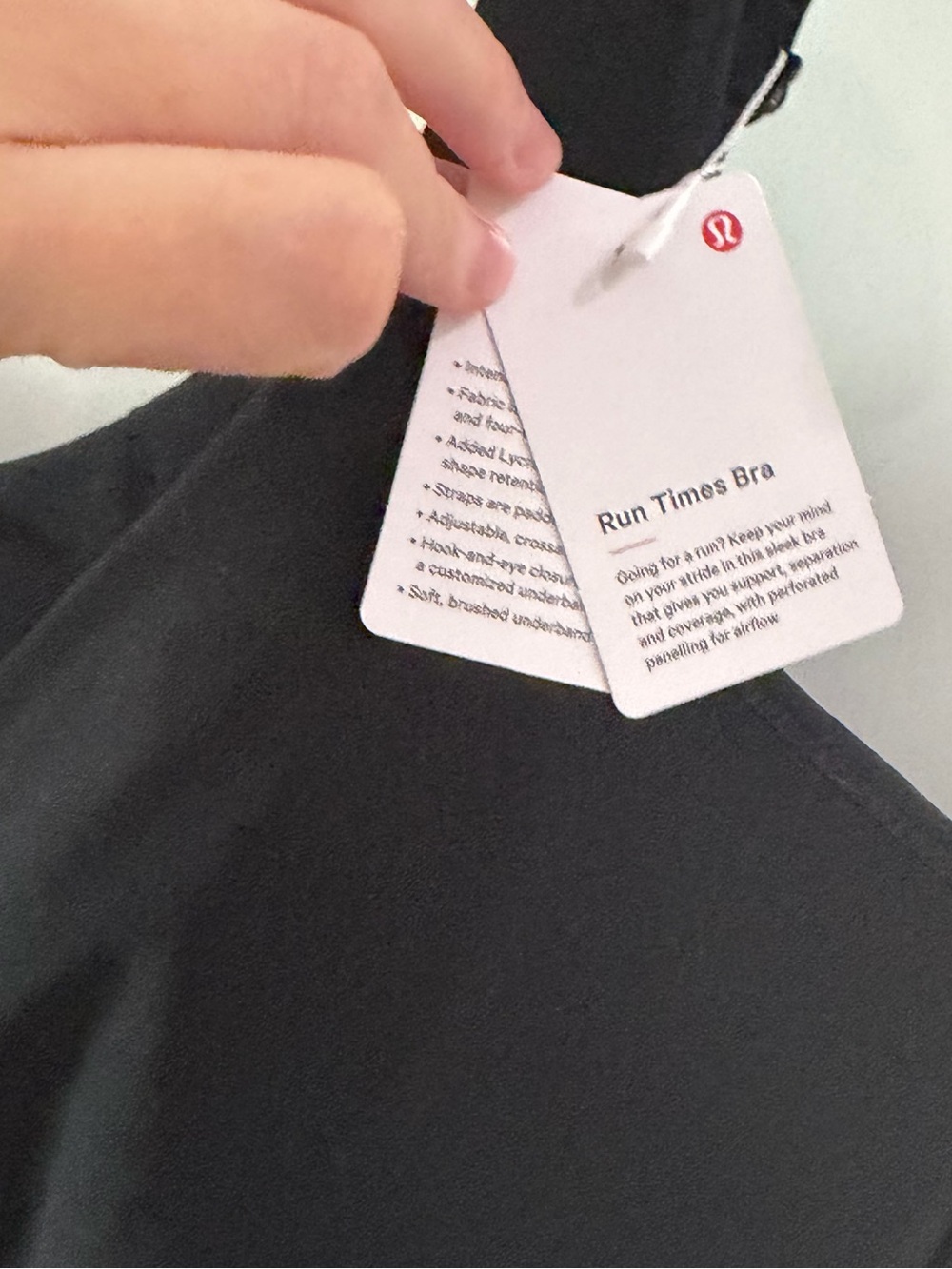 Lululemon Black Supportive Wireless Bra - Women Intimates - Picture 2 of 3